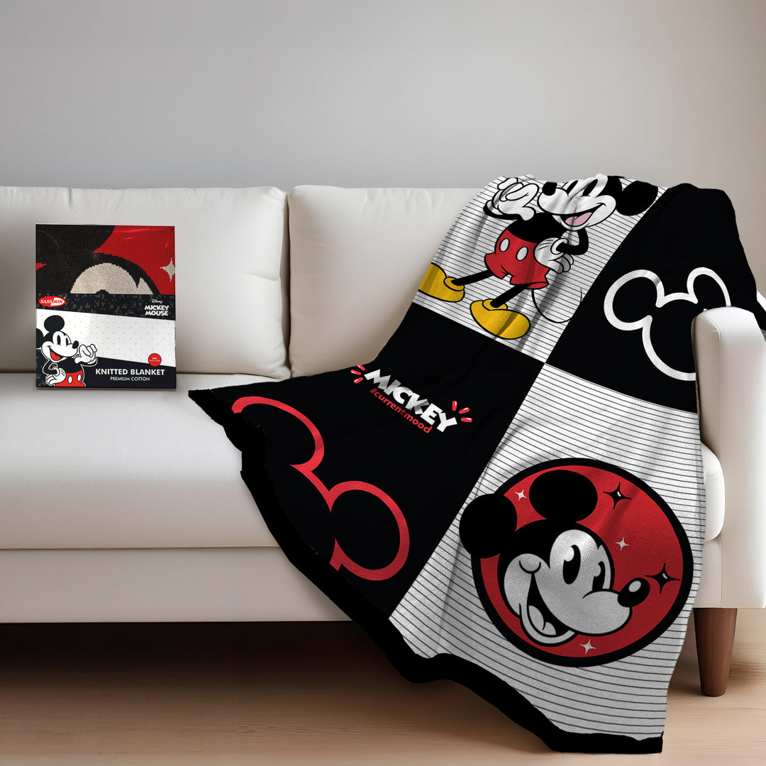 Disney Mickey Mouse Kids Single Bed Knitted Blanket