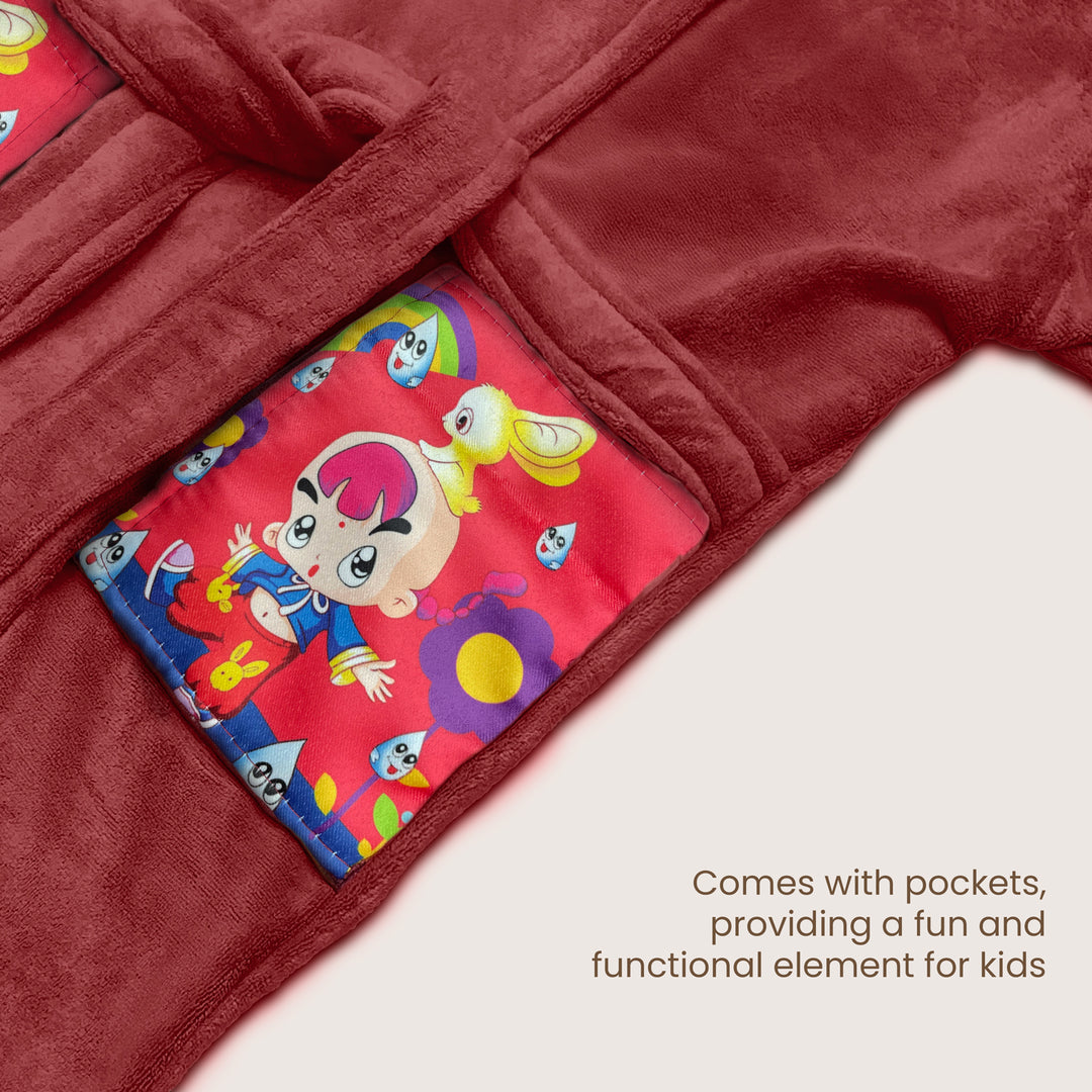 Hooded Bathrobe For Kids (Age 3-7 years)