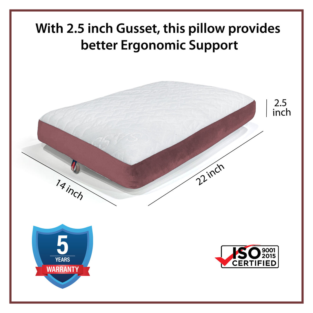 Soft Gusseted Memory Foam Pillow with removable and washable cover. ( Hypoallergenic, dust and mite resistant, ergonomic support, soft and breathable) 