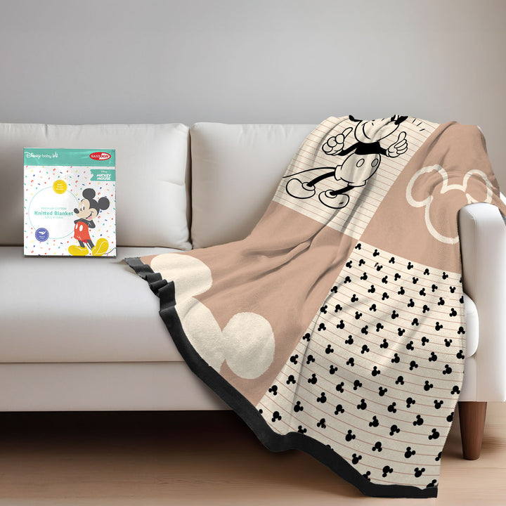 Disney Mickey Mouse Baby Knitted Blanket - 100cm x 120cm