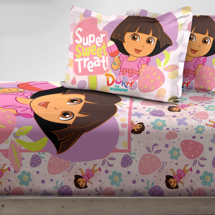 Dora Digital Printed 300TC Cotton Bedsheet (Sweet Treat)