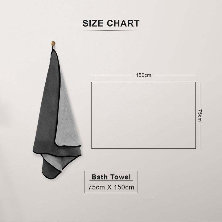 Warren Reversible Microfiber Bath Towel in 650 GSM