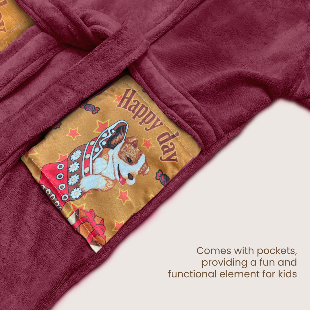 Hooded Bathrobe For Kids (Age 3-7 years)