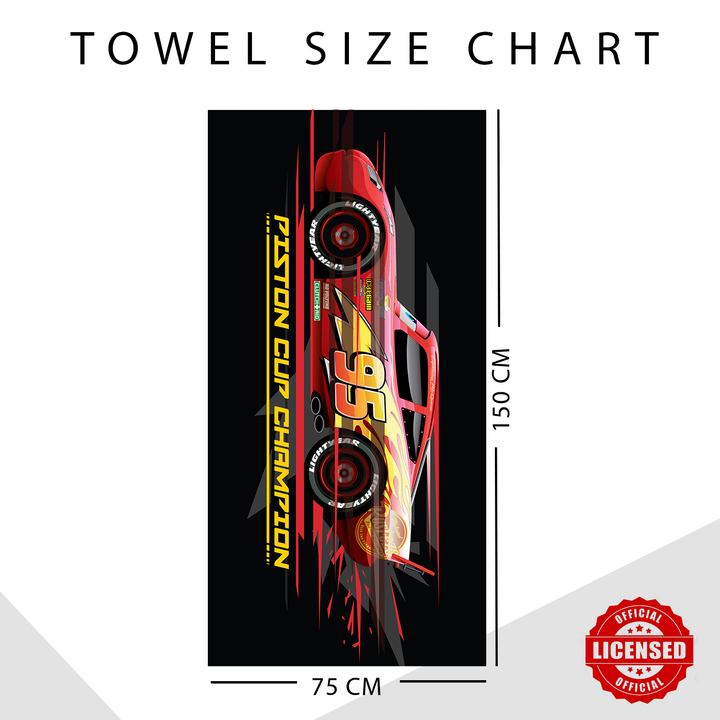 Disney Pixar Cars Towel : 100% Cotton, Ultrasoft and breathable, High quality (Size : 75 cm x 150 cm) Fade-Resistant. 