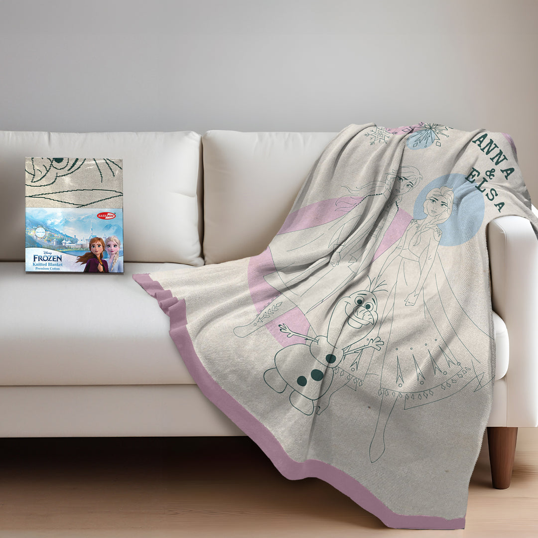 Disney Frozen Kids Single Bed Knitted Blanket