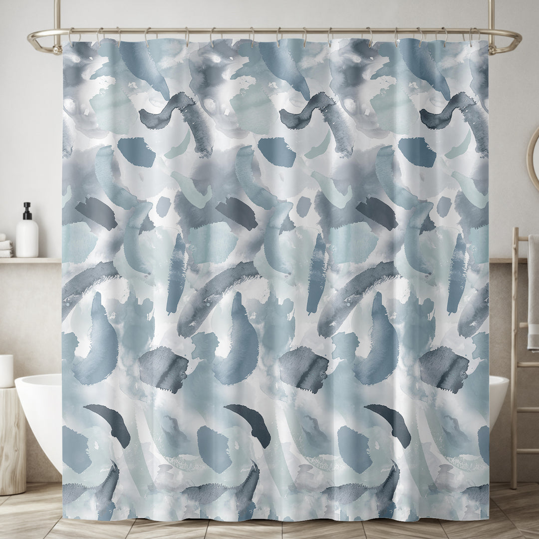 Printed Shower Curtain with Hooks