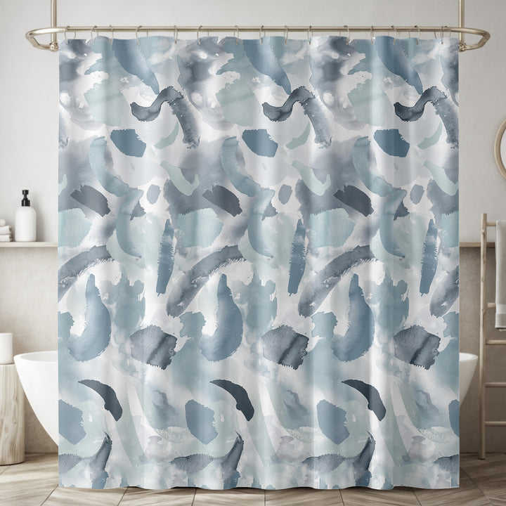 Printed Shower Curtain with Hooks