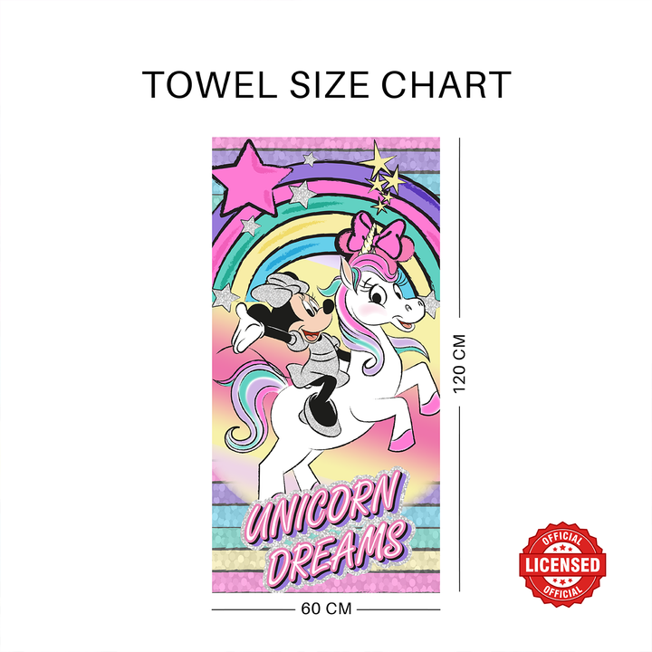 Disney Minnie & Unicorn Kids Bath Towel
