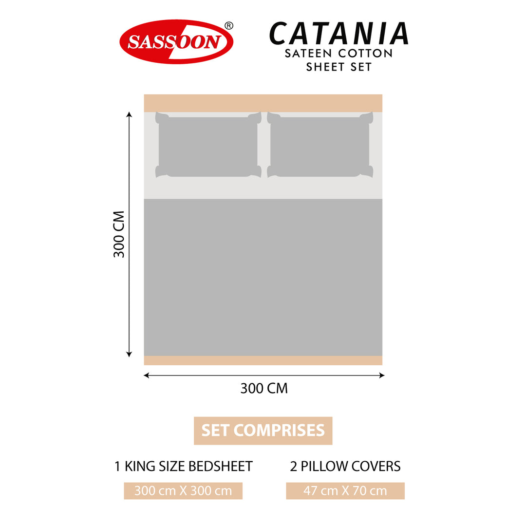 Catania Cotton Sateen Super King Size Bedsheet 400TC