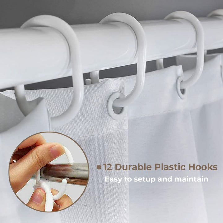 Printed Shower Curtain with Hooks