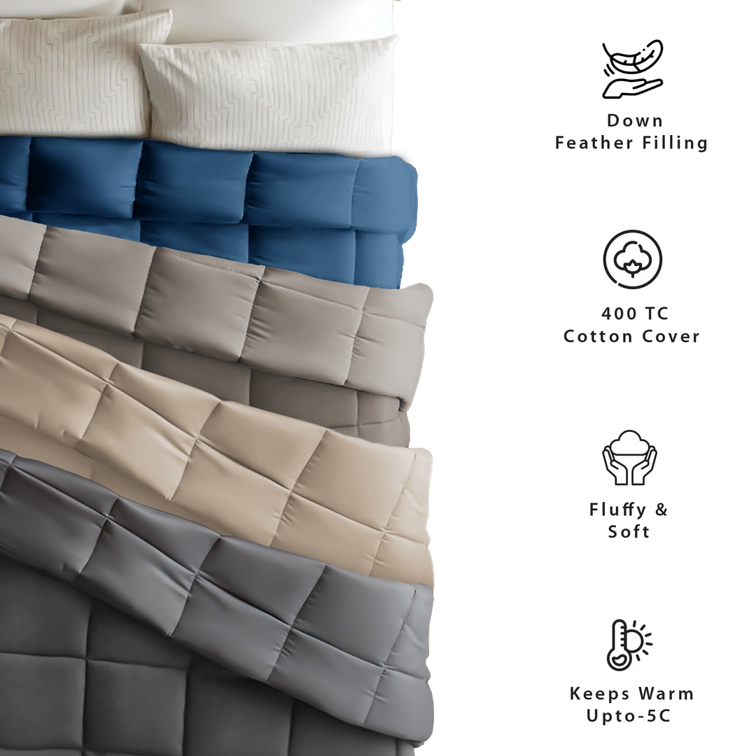 Tevel Down Feather Quilt For Heavy Winters - 550 GSM