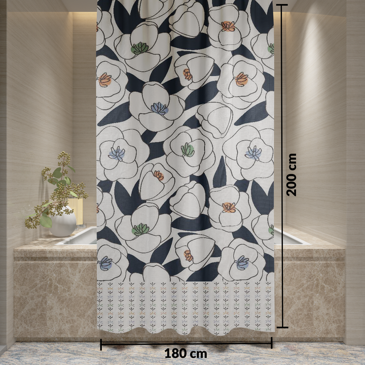 100% Waterproof Printed Polyester Shower Curtain 