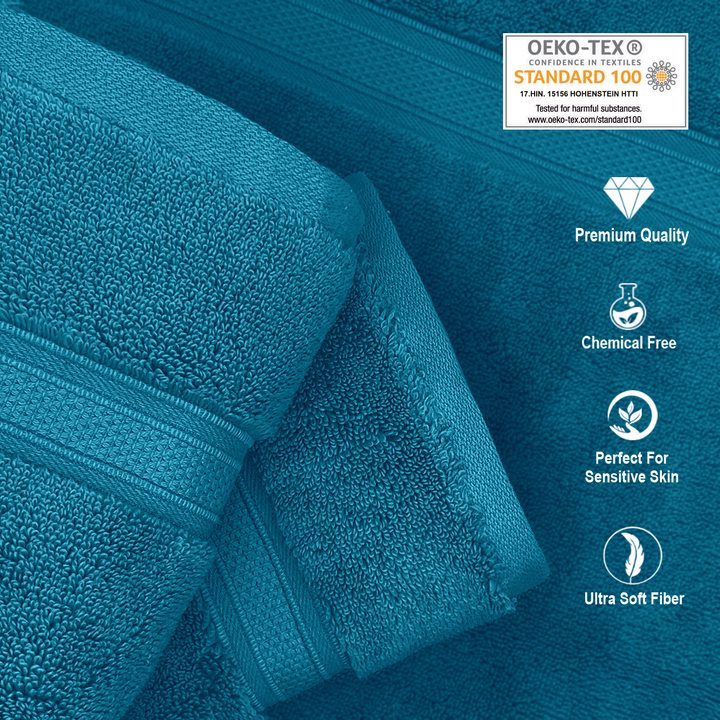 Blue Color Super Soft Zero Twist 100% Cotton Towel with 700 GSM ( 100% Cotton, Zero-Twist Fabric, Protection Against Microbial Allergies, Highly Absorbent, Lint and Fade Resistant) 