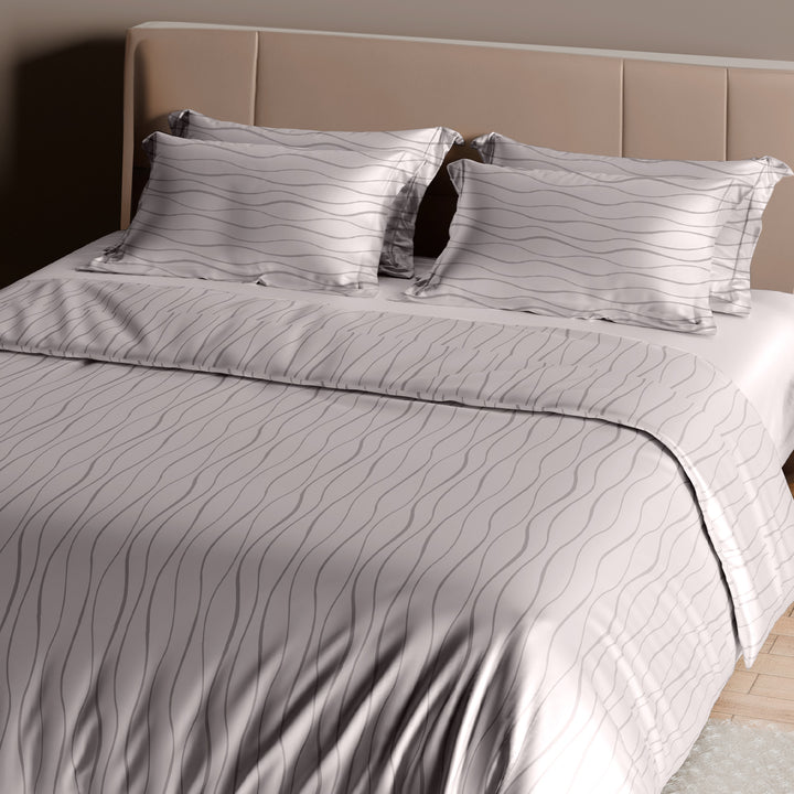 Artemis Italian Jacquard Weave Sateen Cotton Bedsheet- 400 TC (Wave Design)