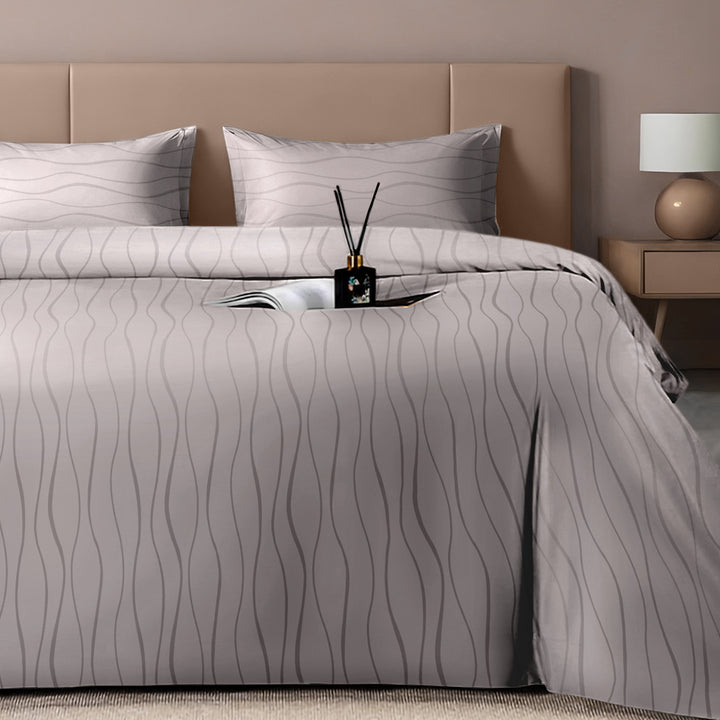 Artemis Italian Jacquard Weave Sateen Cotton Bedsheet- 400 TC (Wave Design)
