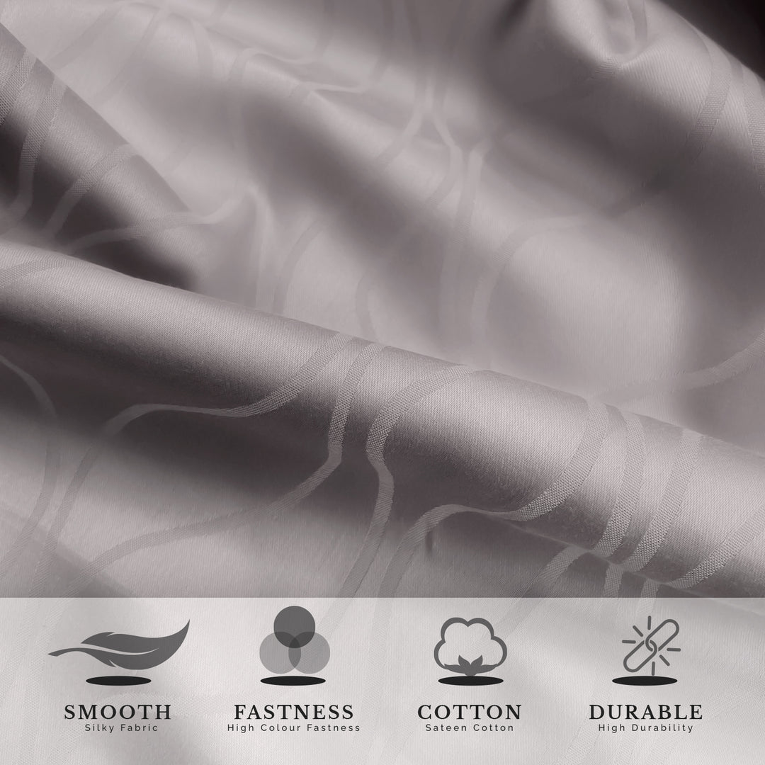 Artemis Italian Jacquard Weave Sateen Cotton Bedsheet- 400 TC (Wave Design)