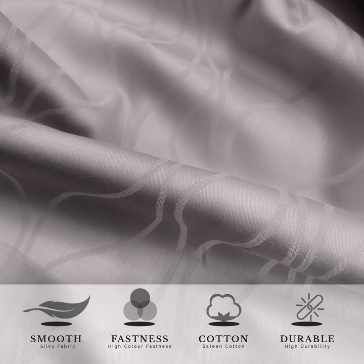 Artemis Italian Jacquard Weave Sateen Cotton Bedsheet- 400 TC (Wave Design)