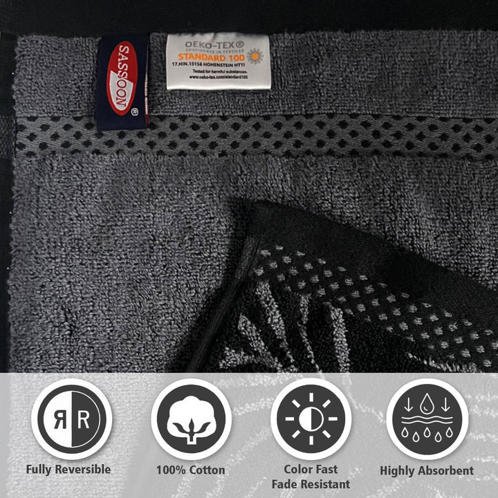 Black Color Super Soft Zero Twist 100% Cotton Towel with 380 GSM ( 100% Cotton, Zero-Twist Fabric, Protection Against Mircrobial Allergies, Highly Absorbent, Lint and Fade Resistant)