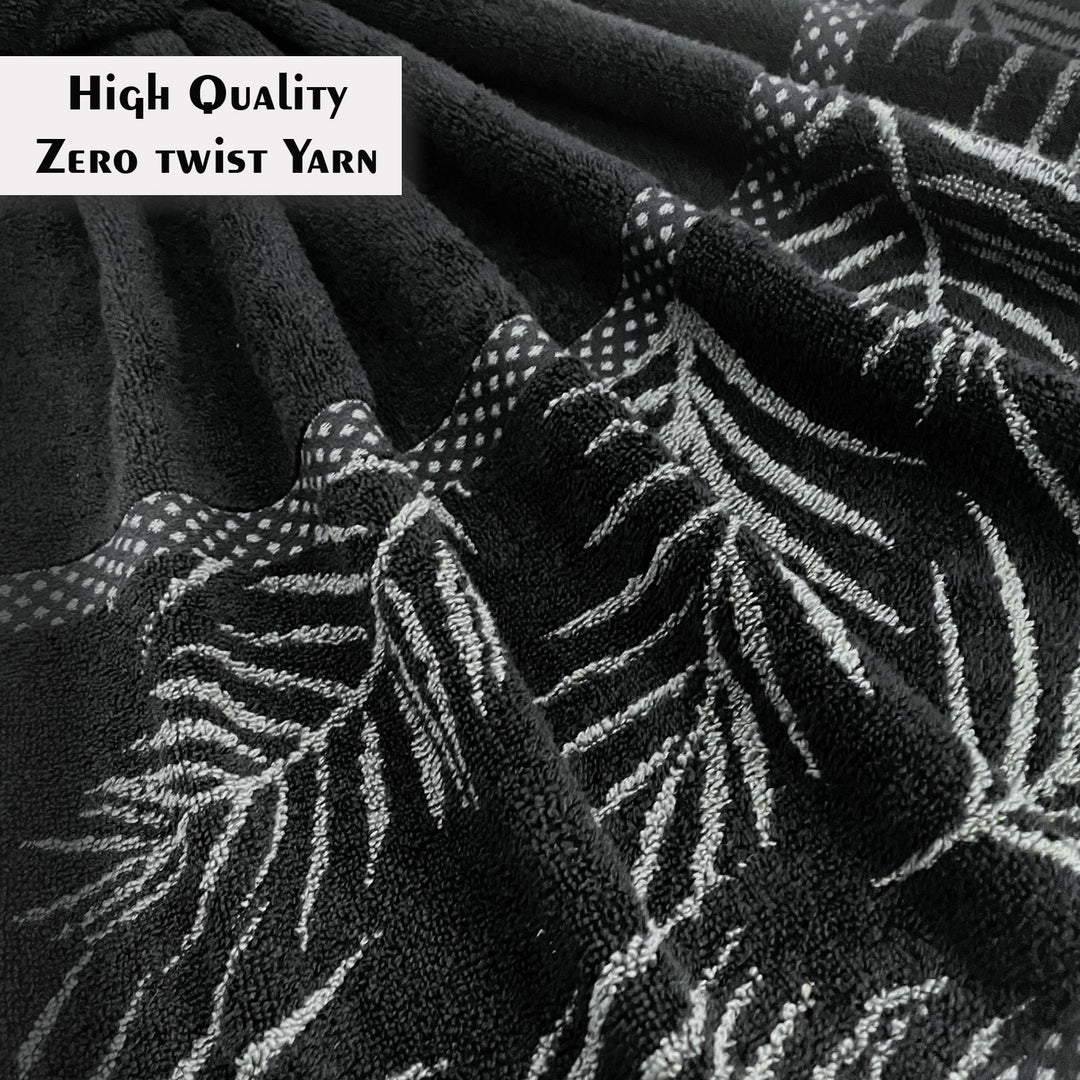 Black Color Super Soft Zero Twist 100% Cotton Towel with 380 GSM ( 100% Cotton, Zero-Twist Fabric, Protection Against Mircrobial Allergies, Highly Absorbent, Lint and Fade Resistant)