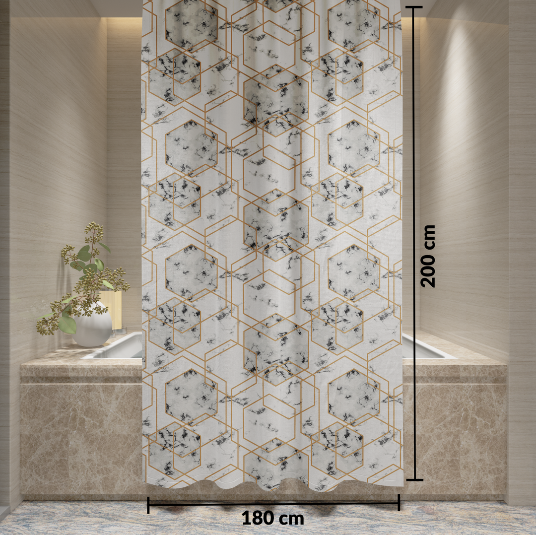 100% Waterproof Printed Polyester Shower Curtain 