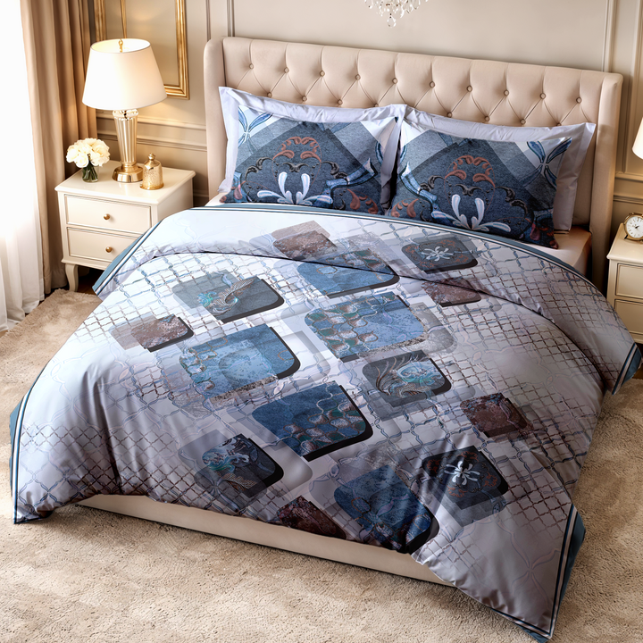 Kama Digital Printed Bedsheet - 300 TC