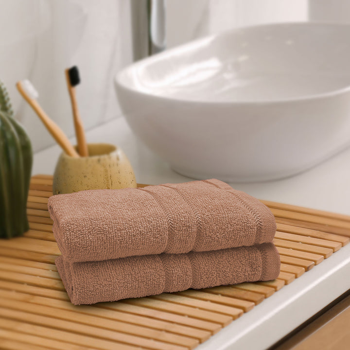 Beige Color 100% Cotton Hand Towel Set with 380 GSM