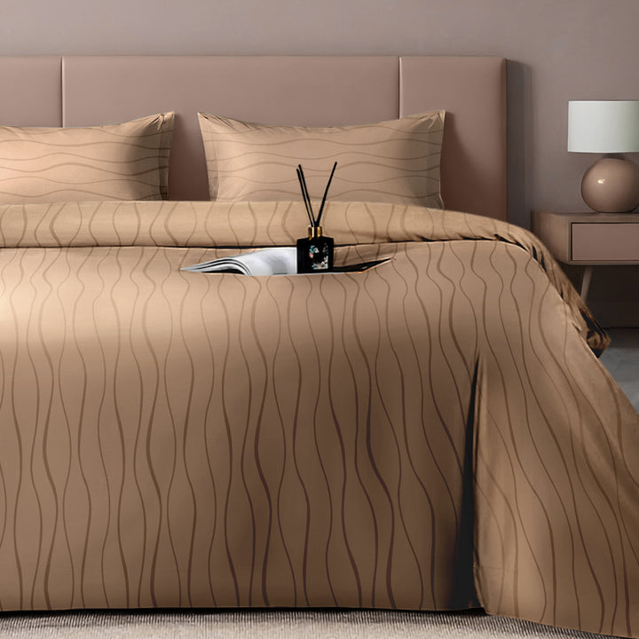 Artemis Italian Jacquard Weave Sateen Cotton Bedsheet- 400 TC (Wave Design)