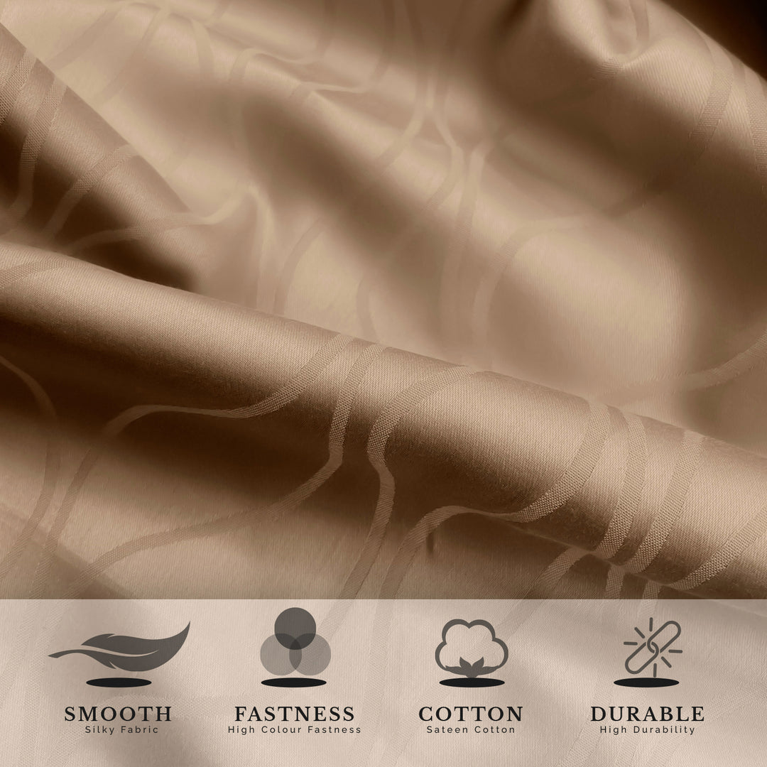 Artemis Italian Jacquard Weave Sateen Cotton Bedsheet- 400 TC (Wave Design)