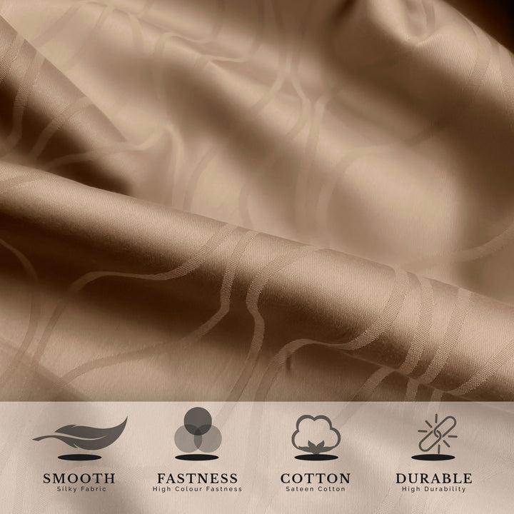 Artemis Italian Jacquard Weave Sateen Cotton Bedsheet- 400 TC (Wave Design)