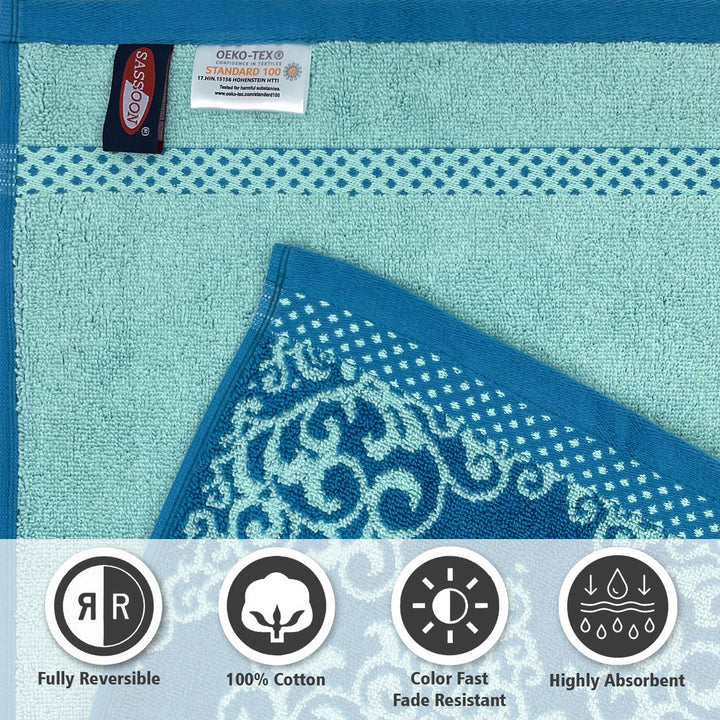 Blue Color Zero Twist 100% Cotton Towel with 380 GSM ( 100% Cotton, Zero-Twist Fabric, Protection Against Microbial Allergies, Highly Absorbent, Lint and Fade Resistant)