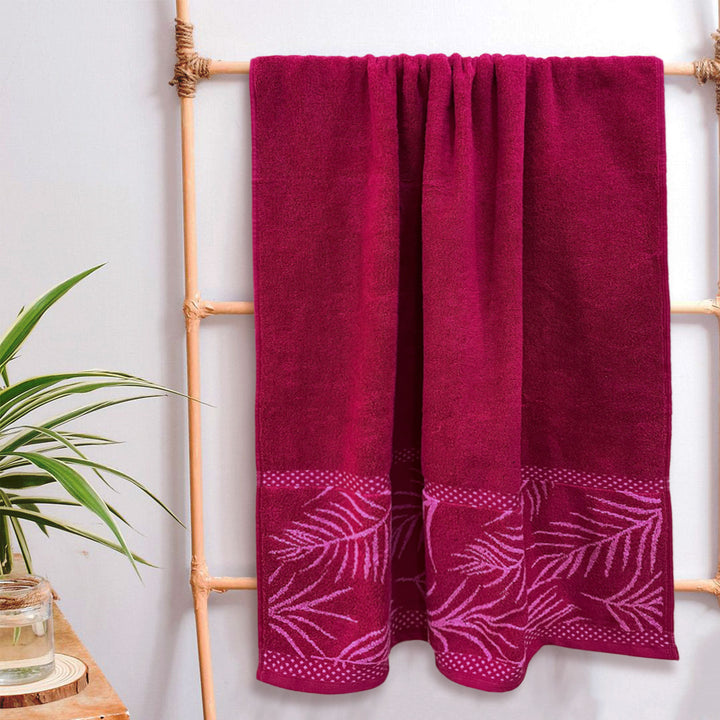 Dark Pink Color Super Soft Zero Twist 100% Cotton Towel with 380 GSM ( 100% Cotton, Zero-Twist Fabric, Protection Against Mircrobial Allergies, Highly Absorbent, Lint and Fade Resistant)