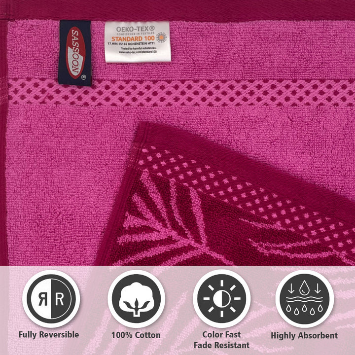 Dark Pink Color Super Soft Zero Twist 100% Cotton Towel with 380 GSM ( 100% Cotton, Zero-Twist Fabric, Protection Against Mircrobial Allergies, Highly Absorbent, Lint and Fade Resistant)