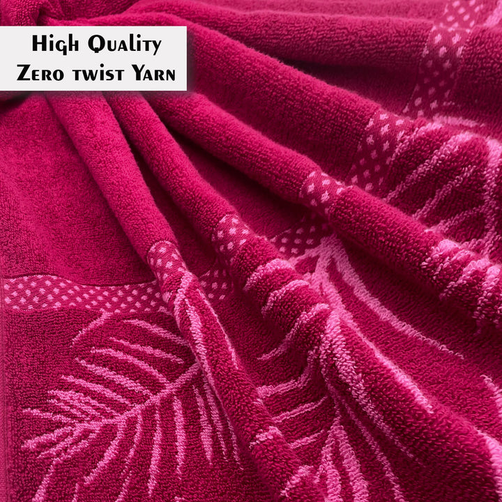 Dark Pink Color Super Soft Zero Twist 100% Cotton Towel with 380 GSM ( 100% Cotton, Zero-Twist Fabric, Protection Against Mircrobial Allergies, Highly Absorbent, Lint and Fade Resistant)