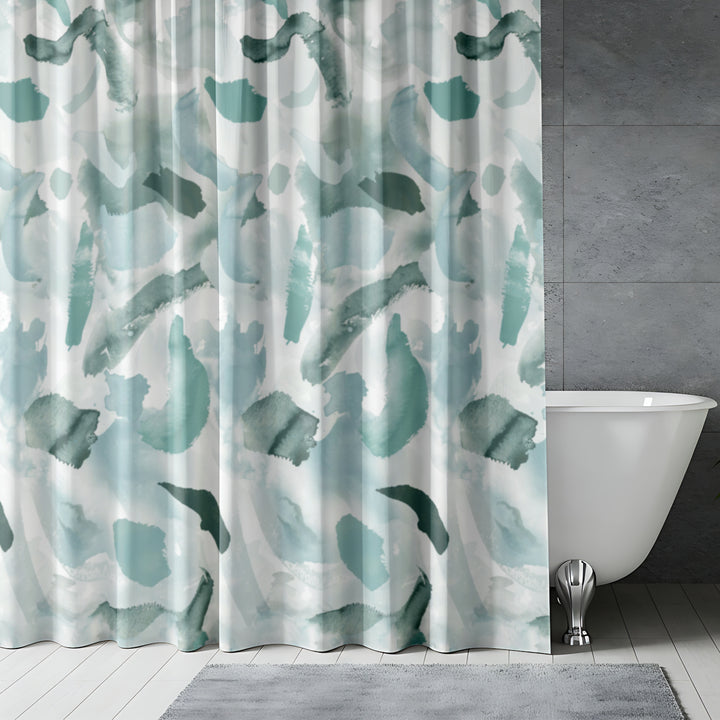 Printed Shower Curtain with Hooks