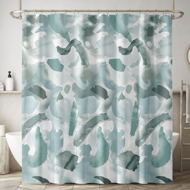 Printed Shower Curtain with Hooks
