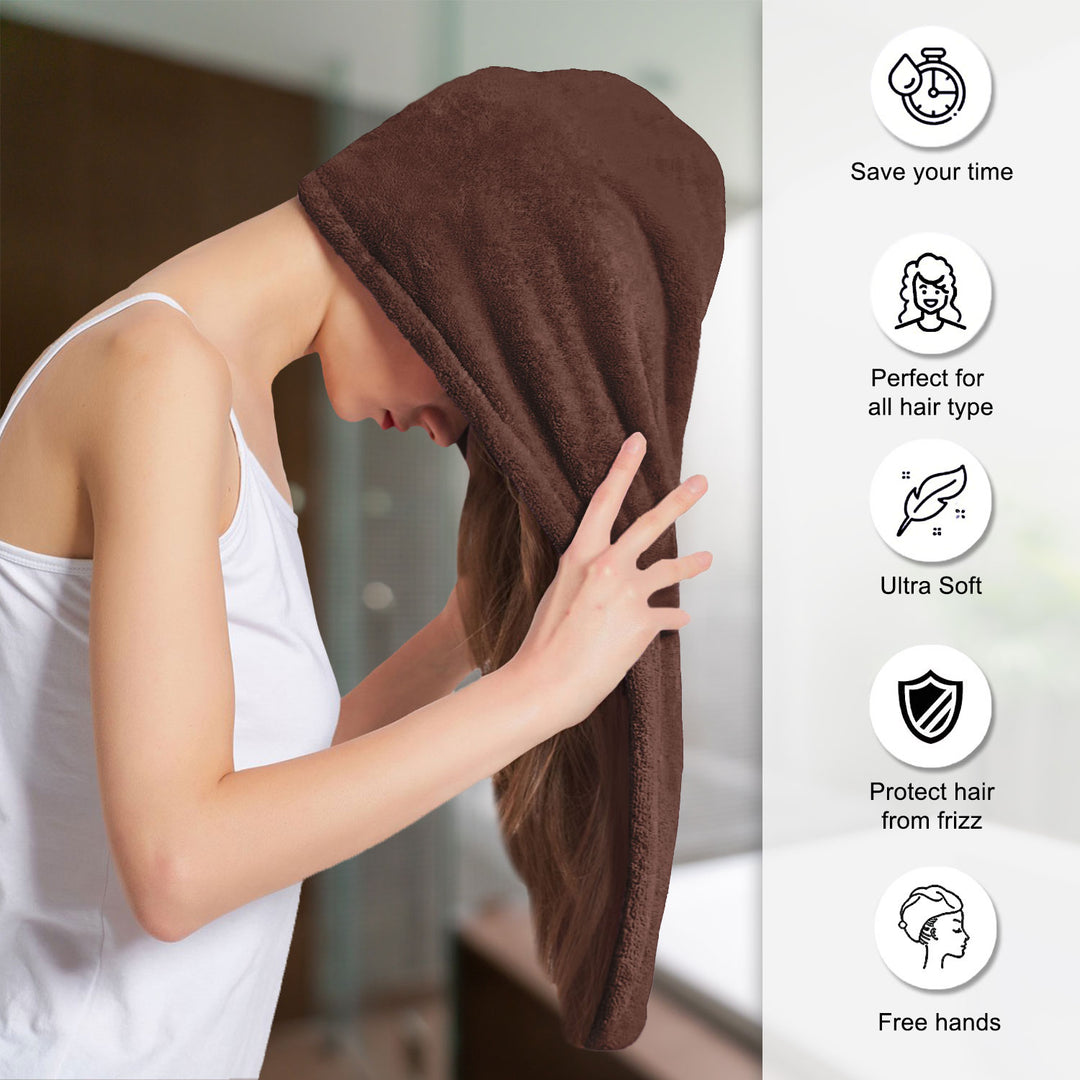 Features of ultra absorbent microfiber hair wrap Towel 