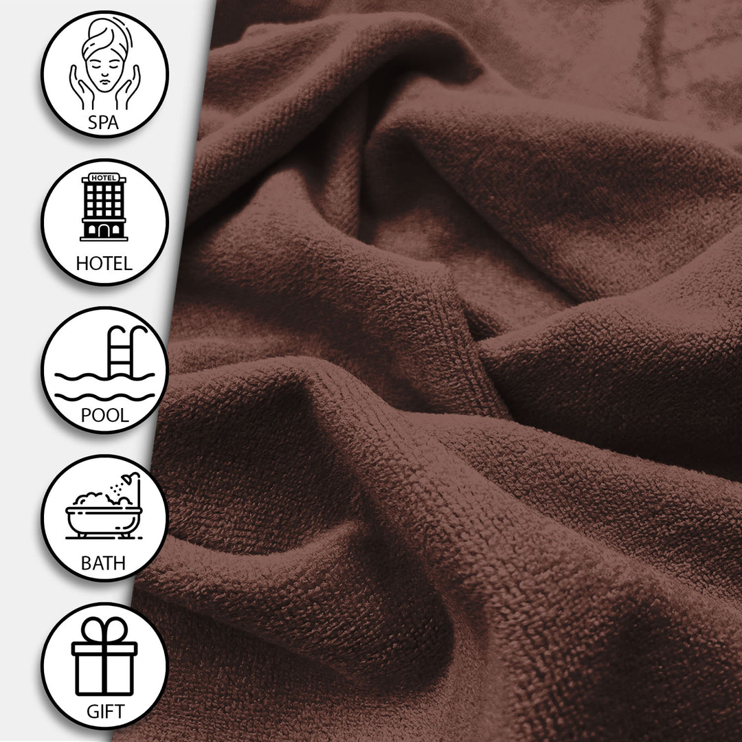 Brown Color Ultra Soft microfiber Towel with 450 GSM (Ultra-soft microfiber, 450 GSM, Superior quality, Highly Absorbent, Luxuriously Soft, Wide usage range, Lint resistant, Multiple Size Variations)