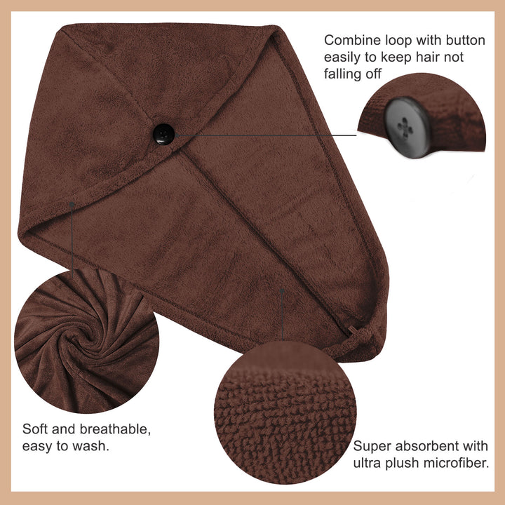 Brown Color ultra absorbent microfiber hair wrap Towel 