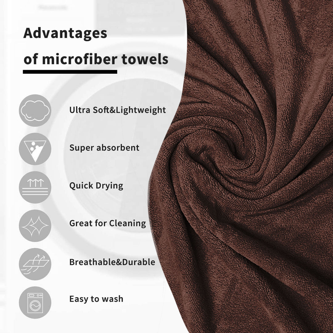 Brown Color Ultra Soft microfiber Towel with 450 GSM (Ultra-soft microfiber, 450 GSM, Superior quality, Highly Absorbent, Luxuriously Soft, Wide usage range, Lint resistant, Multiple Size Variations)