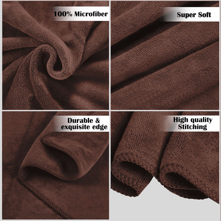 Brown Color Microfiber Towel Gift Set with 450 GSM ( Superior quality, Highly absorbent, Luxurious Soft, Ultra Soft etc) 