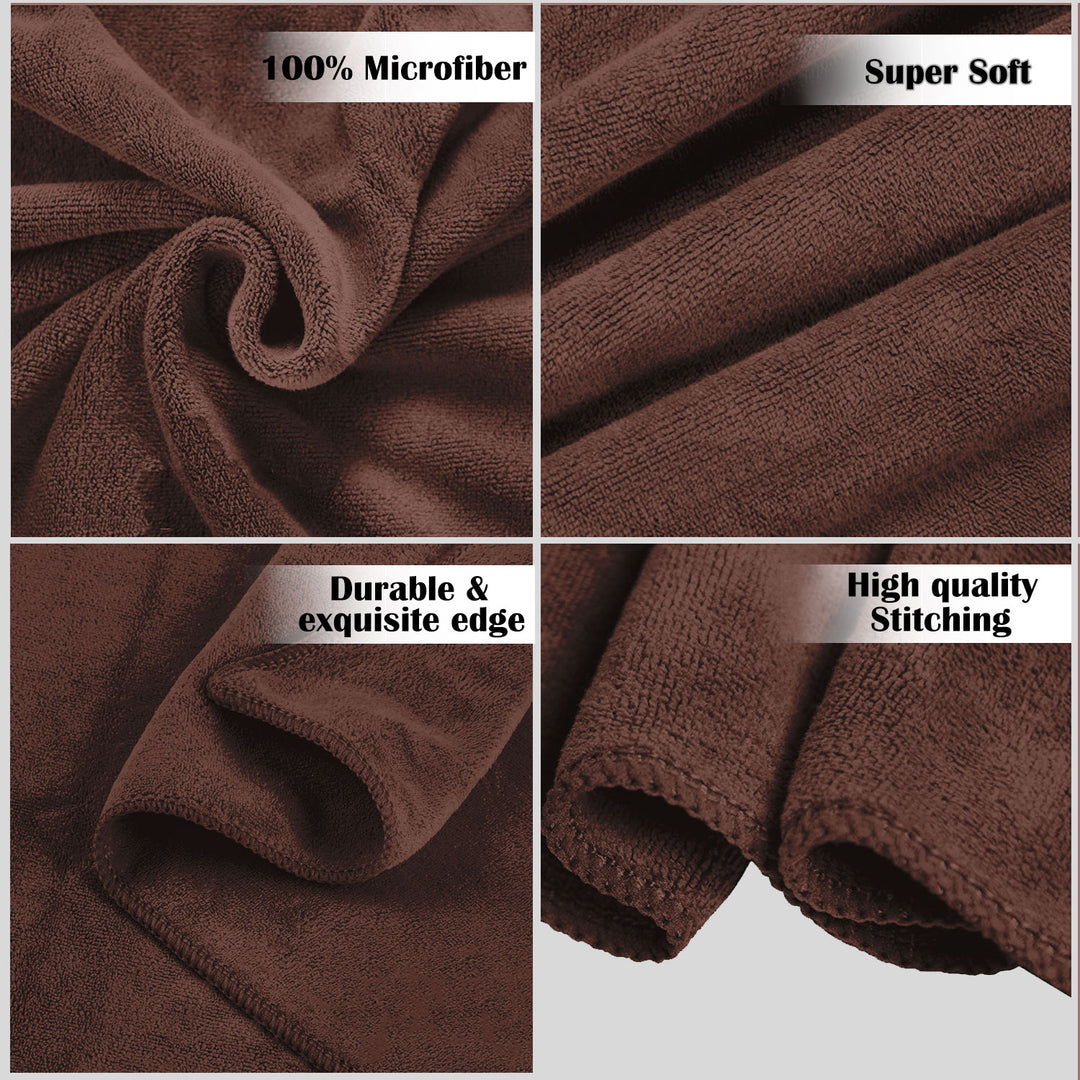 Brown Color Ultra Soft microfiber Towel with 450 GSM (Ultra-soft microfiber, 450 GSM, Superior quality, Highly Absorbent, Luxuriously Soft, Wide usage range, Lint resistant, Multiple Size Variations)