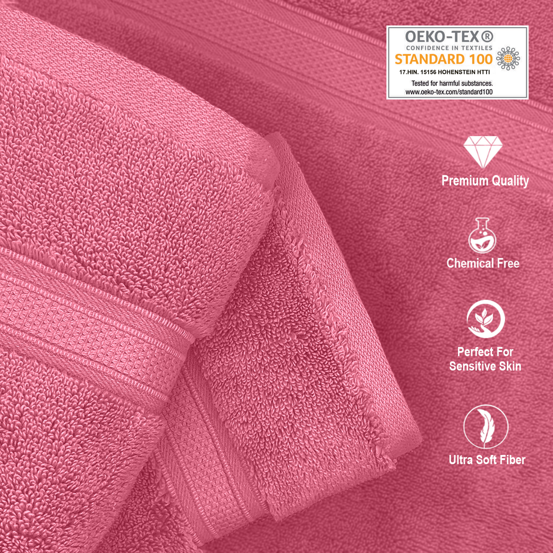 Pink Color Super Soft Zero Twist 100% Cotton Towel with 700 GSM ( 100% Cotton, Zero-Twist Fabric, Protection Against Microbial Allergies, Highly Absorbent, Lint and Fade Resistant) 