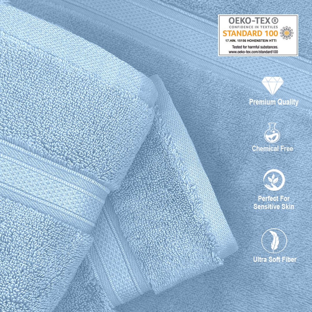 Blue Color Super Soft Zero Twist 100% Cotton Towel with 700 GSM ( 100% Cotton, Zero-Twist Fabric, Protection Against Microbial Allergies, Highly Absorbent, Lint and Fade Resistant) 