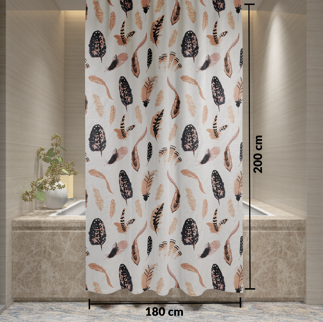 100% Waterproof Printed Polyester Shower Curtain 