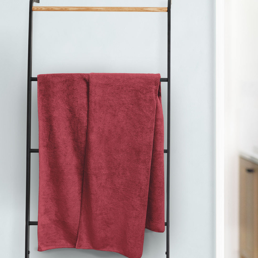 Red Color Microfiber Towel Gift Set with 450 GSM ( Superior quality, Highly absorbent, Luxurious Soft, Ultra Soft etc) 