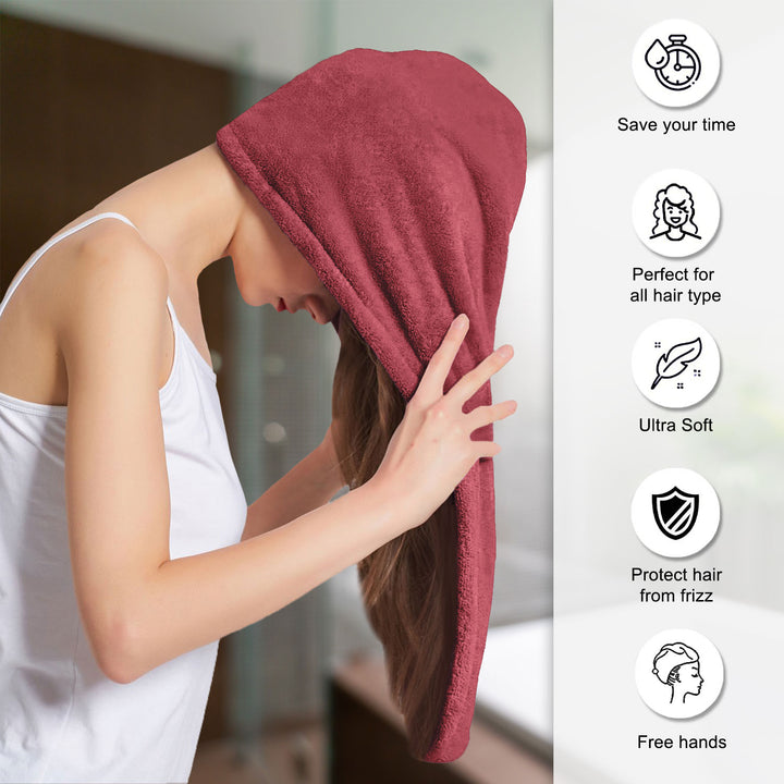 Features of ultra absorbent microfiber hair wrap Towel 