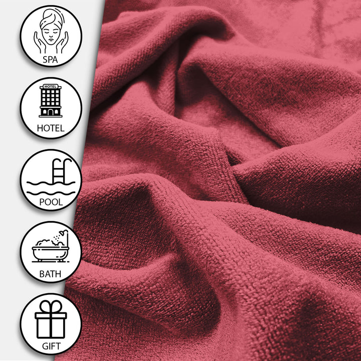 Red Color Ultra Soft microfiber Towel with 450 GSM (Ultra-soft microfiber, 450 GSM, Superior quality, Highly Absorbent, Luxuriously Soft, Wide usage range, Lint resistant, Multiple Size Variations)