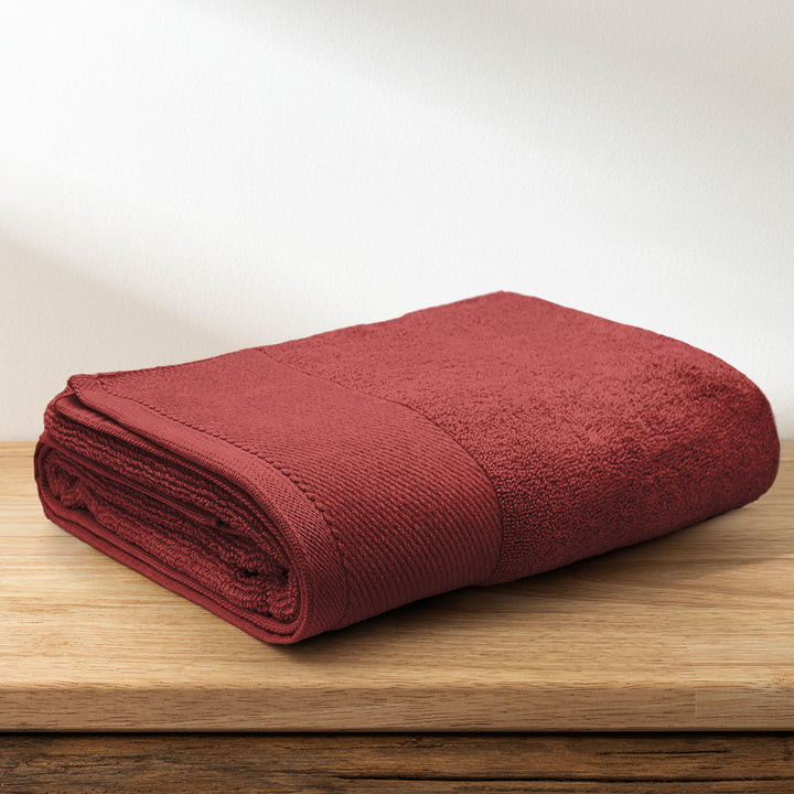 Red Color Combed Cotton Towel with 650 GSM ( Premium Combed Cotton, High Absorbency, Durable and Long Lasting, Machine Washable)