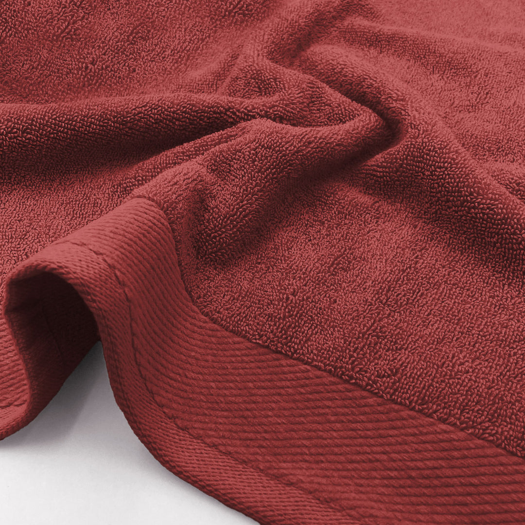 Red Color Combed Cotton Towel with 650 GSM ( Premium Combed Cotton, High Absorbency, Durable and Long Lasting, Machine Washable)