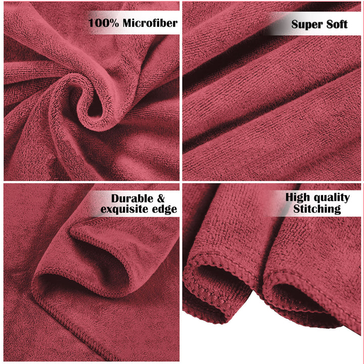 Red Color Ultra Soft microfiber Towel with 450 GSM (Ultra-soft microfiber, 450 GSM, Superior quality, Highly Absorbent, Luxuriously Soft, Wide usage range, Lint resistant, Multiple Size Variations)